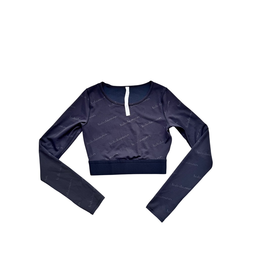 Lululemon Wunder Train Cropped Long Sleeve Special Edition Black Size 6 Gym - Picture 4 of 7